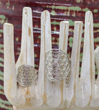 <transcy>《Increasing vibration》 Handmade by a silver craftsman in Bali Flower of Life Ring Size S (17 mm in diameter)</transcy>